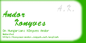 andor konyves business card